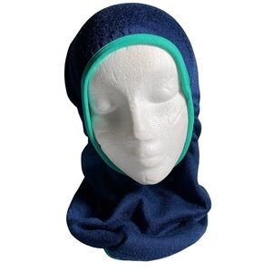 Patagonia Vintage Fleeced Teal Balaclava Hat Teal Blue One Size